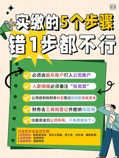 公司注册资金实缴怎么操作